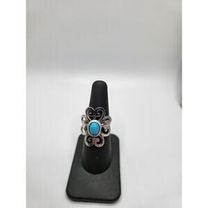 Sarah Coventry Vintage Turquoise Cab Adjustable Ring 1960s